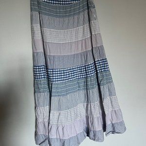 Calypso I Blue & White Cotton Maxi Skirt